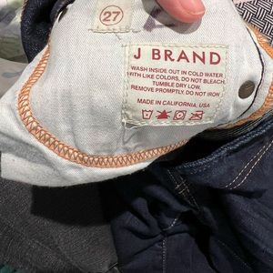 J Brand dark blue straight leg jeans